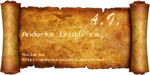 Andorka Izidóra névjegykártya